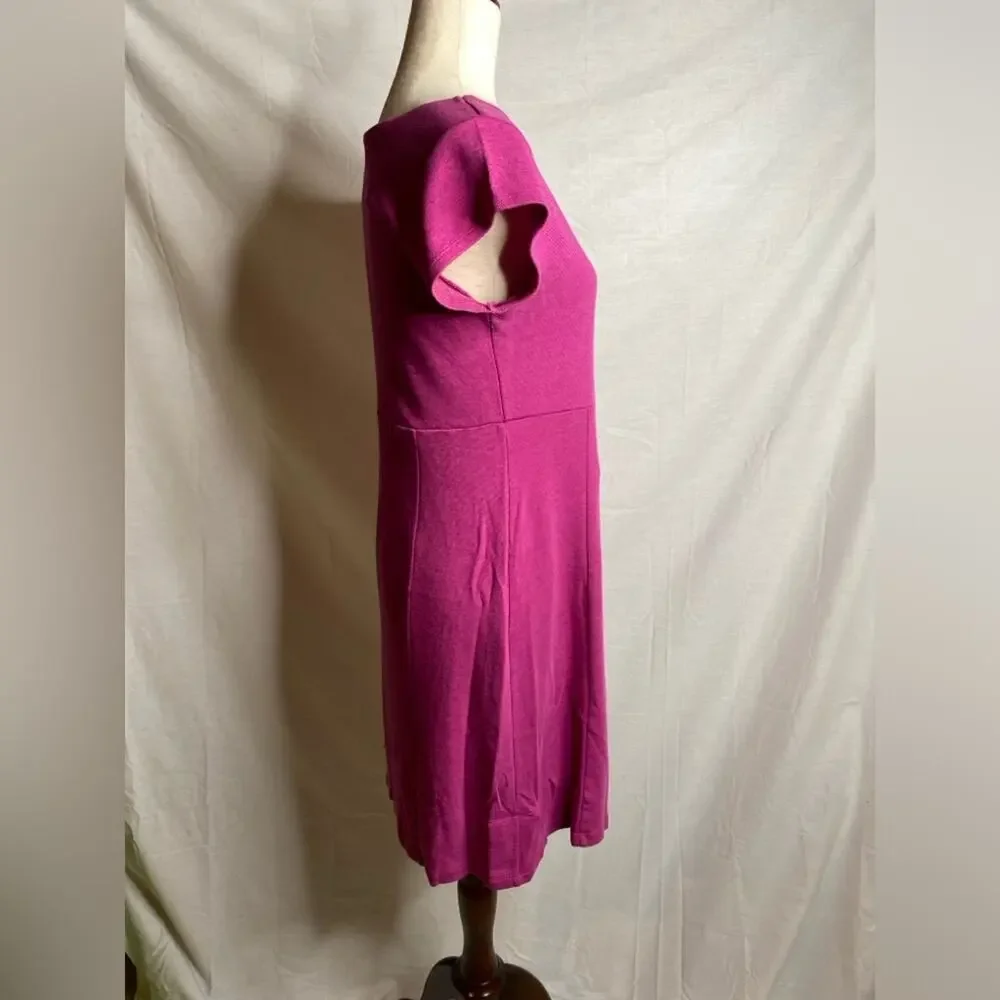Toad & Co Cap Sleeve Shirt Dress V-neck Purple Size Medium stretchy‎ knit